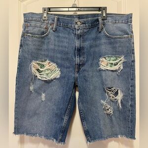 Levi's Men's 511 Ripped Blue Jean Shorts